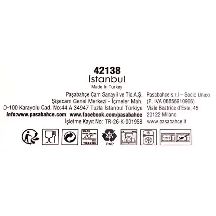 42138 İstanbul Rakı Bardağı 6lı