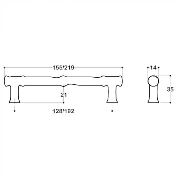 4227 Klasik Kulp, 192 Mm, Antik Renk