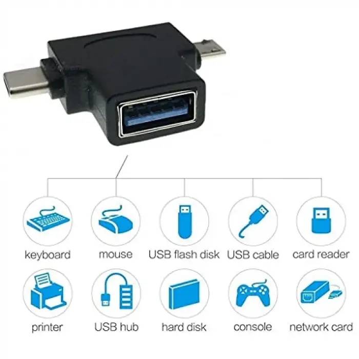 4372 USB 3.0 - Type C Micro USB 3.1 Veri ve Şarj Çevirici Dönüştürücü Adaptör