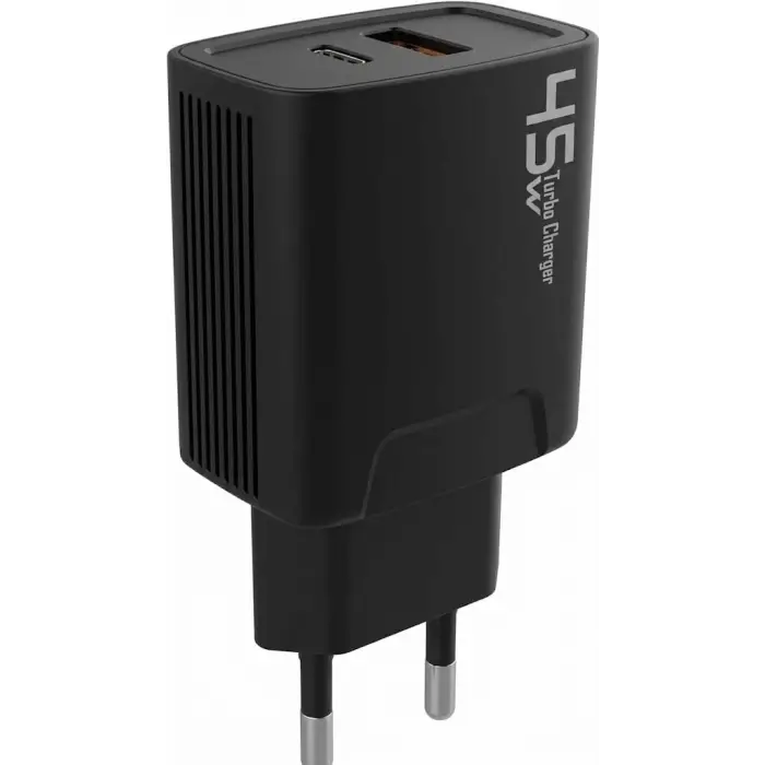 45 W USB + Type-C PD Hızlı Şarj Başlık Adaptör Fast Turbo Qualcomm 3.0 (Yerli Üretim) (45w Çift Giriş)