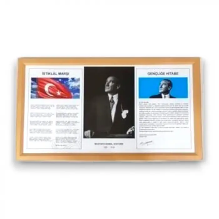 45X90 Mdf Çerçeveli 3lü Milli Levha Seti
