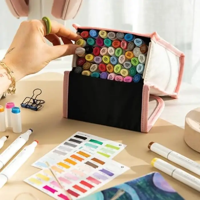 48li Çift Uçlu Alkol Bazlı Marker Kalem Seti – Fine + Chisel