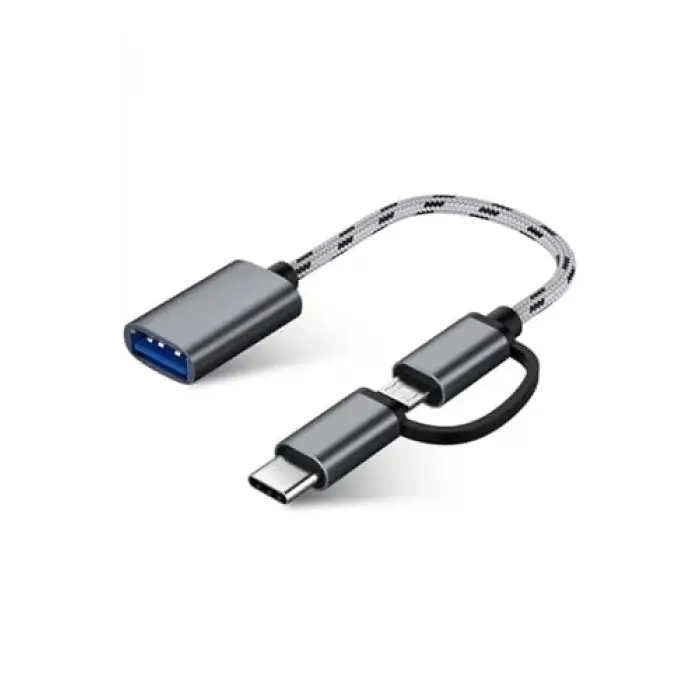 4901 USB 3.0 OTG To Type-C Micro USB Data Şarj Çevirici Dönüştürücü Adaptör