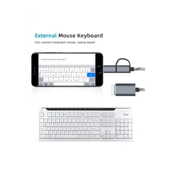 4901 USB 3.0 OTG To Type-C Micro USB Data Şarj Çevirici Dönüştürücü Adaptör