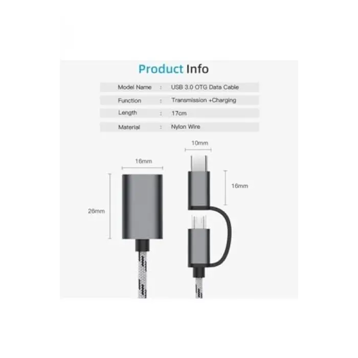4901 USB 3.0 OTG - Type-C Micro USB Veri ve Şarj Çevirici Adaptör