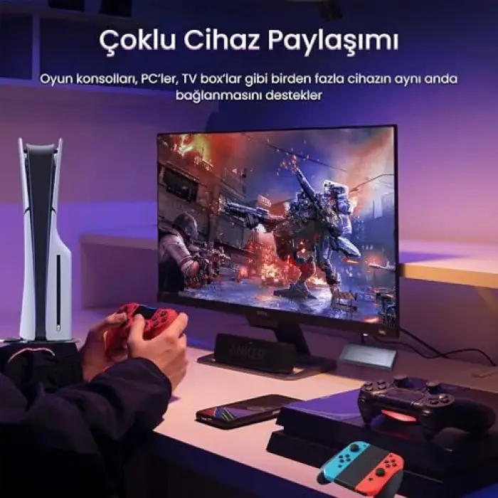 4K HDMI 2.0 Görüntü Seçici 5 Giriş 1 Çıkış Kumandalı Switch