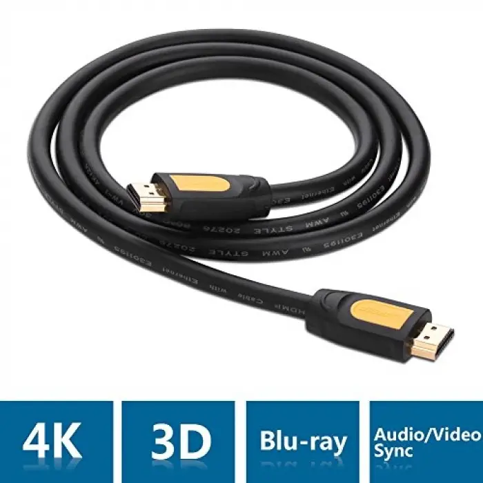 4K HDMI Kablo, 1 Metre, Siyah