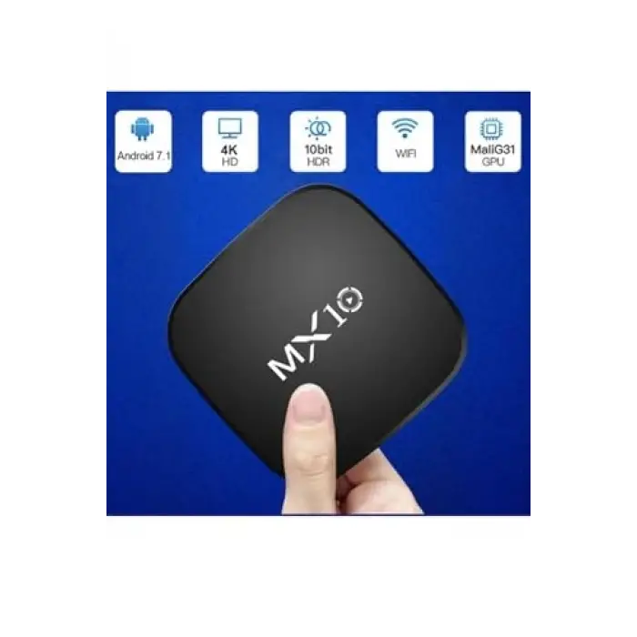 4K Ultra Hd Android Tv Box Mx10, Ram:1Gb, Rom:8Gb, Android Media Player, Siyah, MX10