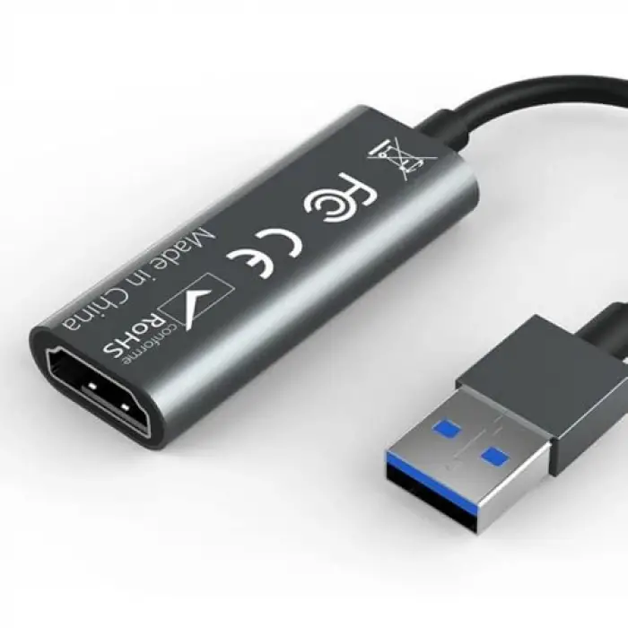 4k Usb 3.0 Video Capture Görüntü Yakalama Adaptörü Usb 4K 1080P Akış Öğretim Video Konferans veya Canlı Yayın için Oyun Yakalama Kartı (HDMI aktarma için Kullanılmaz)