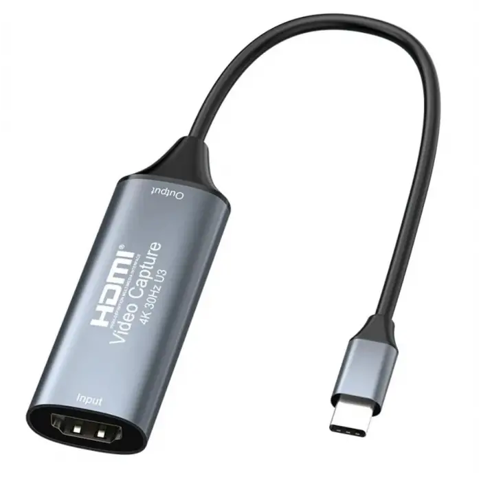 4K USB C 3.0 Type-C Video Capture Görüntü Yakalama Adaptörü Usb 4K 30Hz Akış Öğretim Video Konferans veya Canlı Yayın için Oyun Yakalama Kartı (HDMI aktarma için Kullanılmaz)