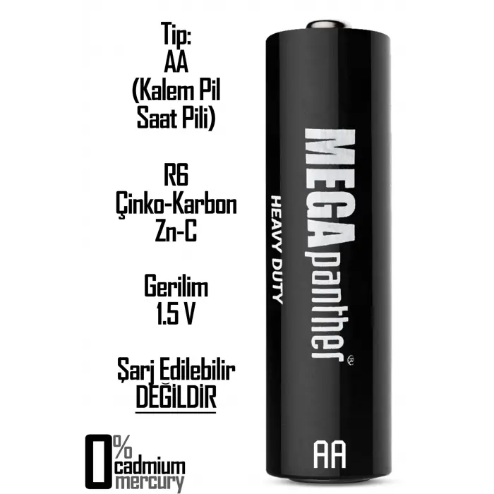 4lü AA R6 Kalın Kalem Pil Saat Pili Zn-C 1.5V