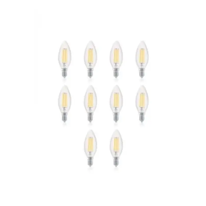 4W E14 Rustik LED Ampul, Sarı Işık, 10lu Paket