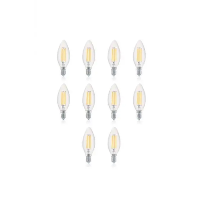 4W E14 Rustik LED Ampul, Sarı Işık, 10lu Paket