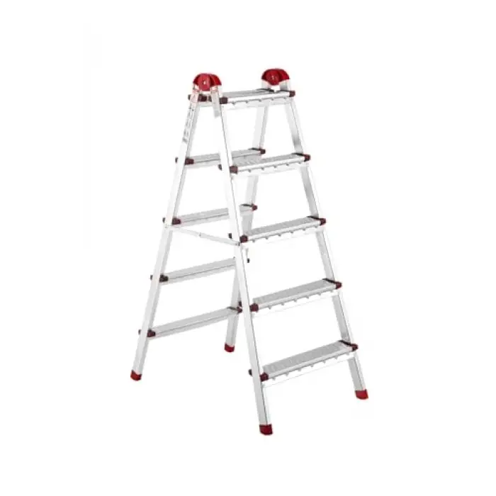 5+5 Basamaklı Galvanizli Katlanabilir Ev Merdiveni, Çift Çıkışlı