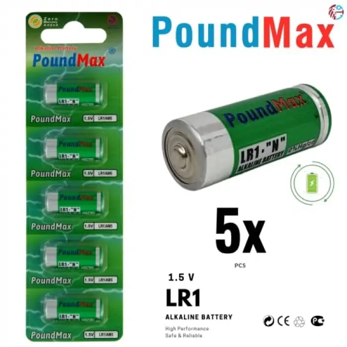 5 adet 910A (LR1) 1.5V Alkalin Pil