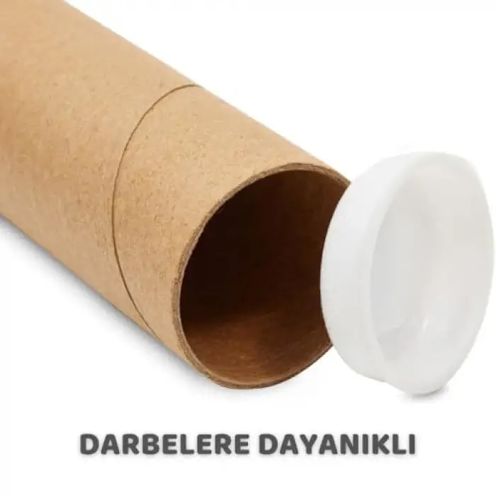 5 Adet Karton Rulo Gönderi Tüpü, Postüp Kapaklı, 100 Cm