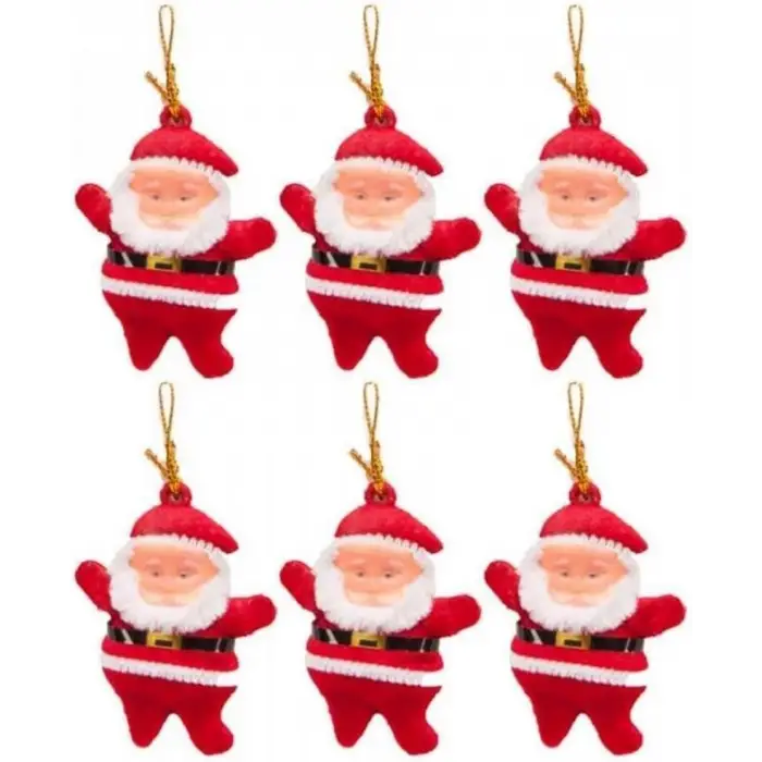 5 cm 6 Adet Mini Yılbaşı Ağacı Süsü Noel Baba