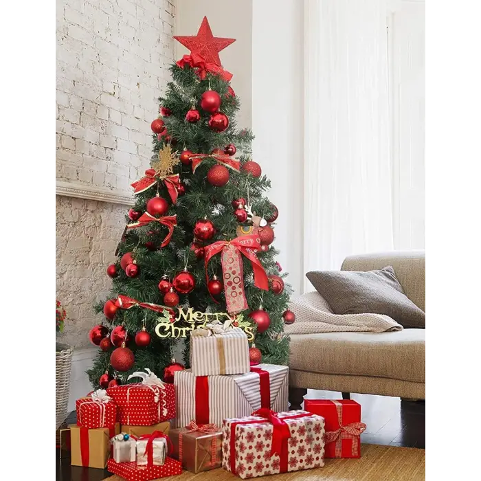 5 cm 6 Adet Mini Yılbaşı Ağacı Süsü Noel Baba