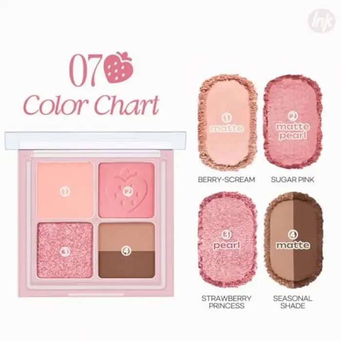 5li Mat ve Işıltılı Far Paleti 07 Spring Strawberries