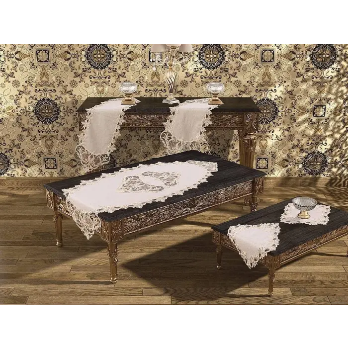5 Parça Salon Takımı, Krem