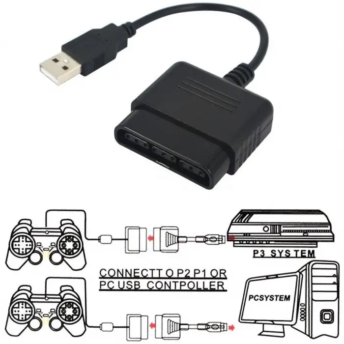 5023 USB - PS2 PC oyun kolu dönüştürücü adaptör