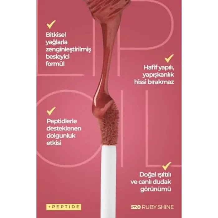 520 Ruby Shine Peptit İçerikli Dudak Yağı