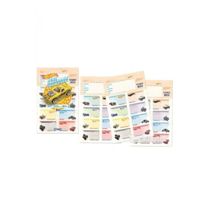 54196 Okul Etiketi Hot Wheels Ders Programlı 5410