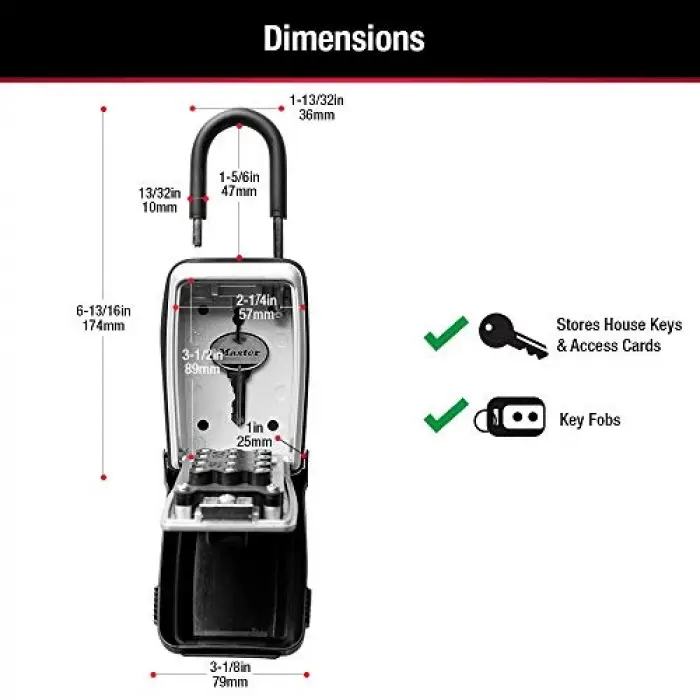 5422D Push Button taşınabilir Key Safe by