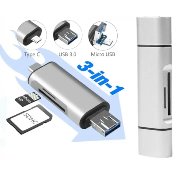 5848 Type C Usb Kart Okuyucu Micro Sd Card Reader Çevirici Dönüştürücü Adaptör