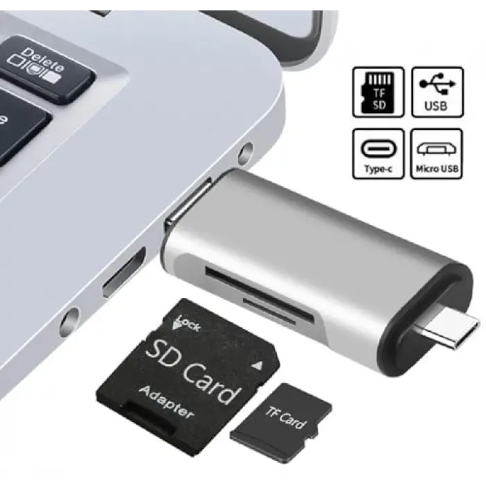 5848 Type C Usb Kart Okuyucu Micro Sd Card Reader Çevirici Dönüştürücü Adaptör