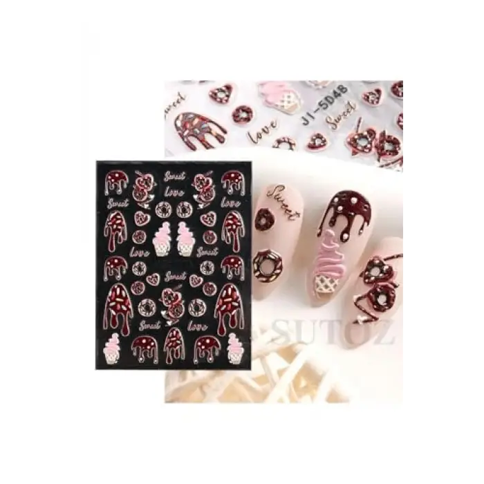 5d-48 Kabartmalı Tırnak Stıcker