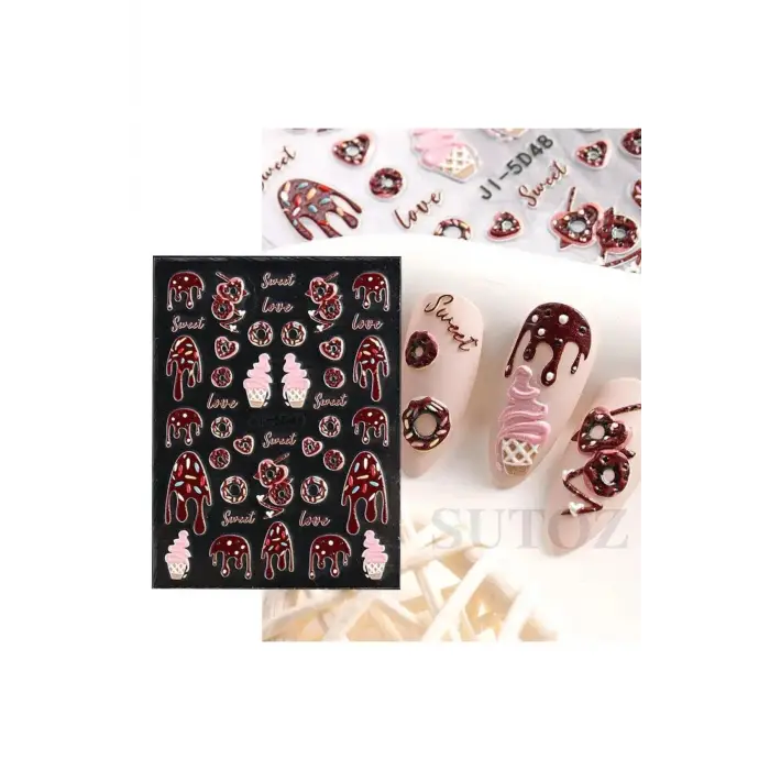 5d-48 Kabartmalı Tırnak Stıcker