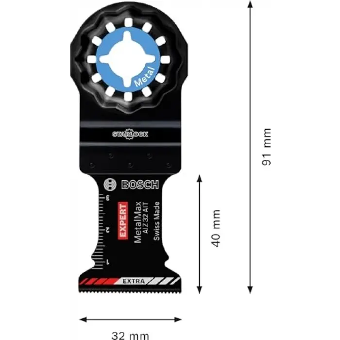 5x Expert MetalMax Aız 32 Aıt Daldırmalı Testere Bıçakları, Çelik, Paslanmaz çelik, Genişlik 32 mm