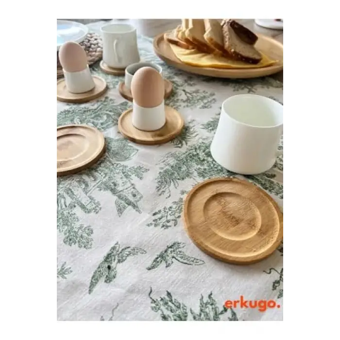 6 Adet Yuvarlak Bambu Çay Tabağı, Bardak Altlığı, Fincan Tabağı BAMBU