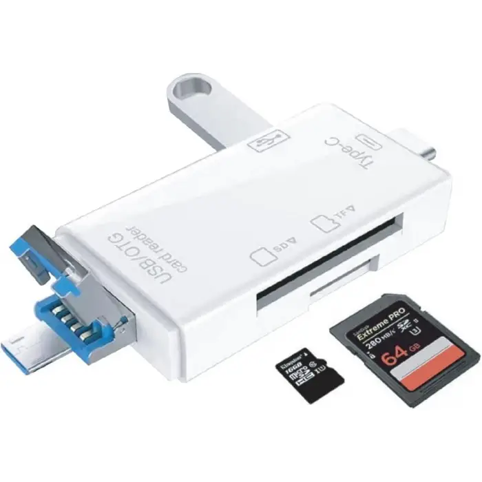 6 in 1 Kart Okuyucu Adaptör Usb-Otg Hub Type-C