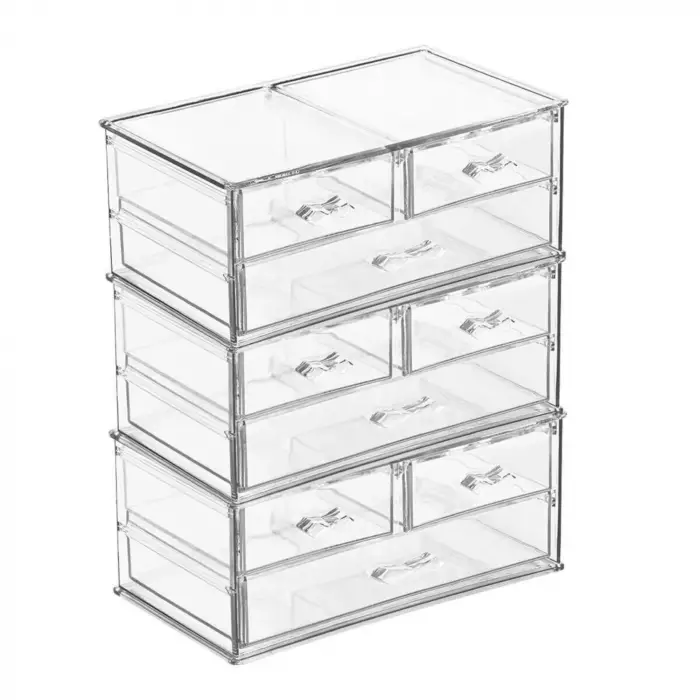 6 Katlı 9 Çekmeceli Çok Amaçlı Akrilik Makyaj Organizer 24x14x30 cm