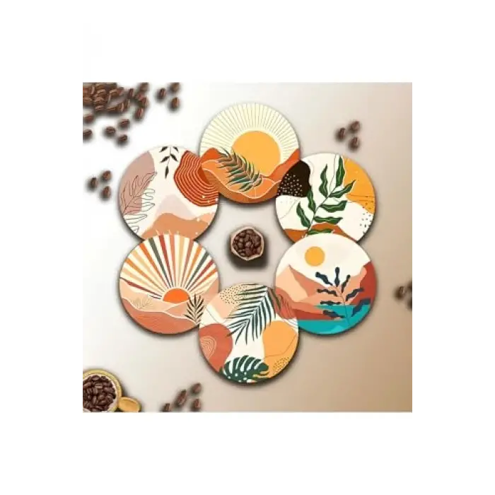 6lı Ahşap Bardak Altlığı BRD-004