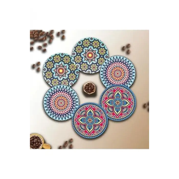 6lı Ahşap Bardak Altlığı BRD-009