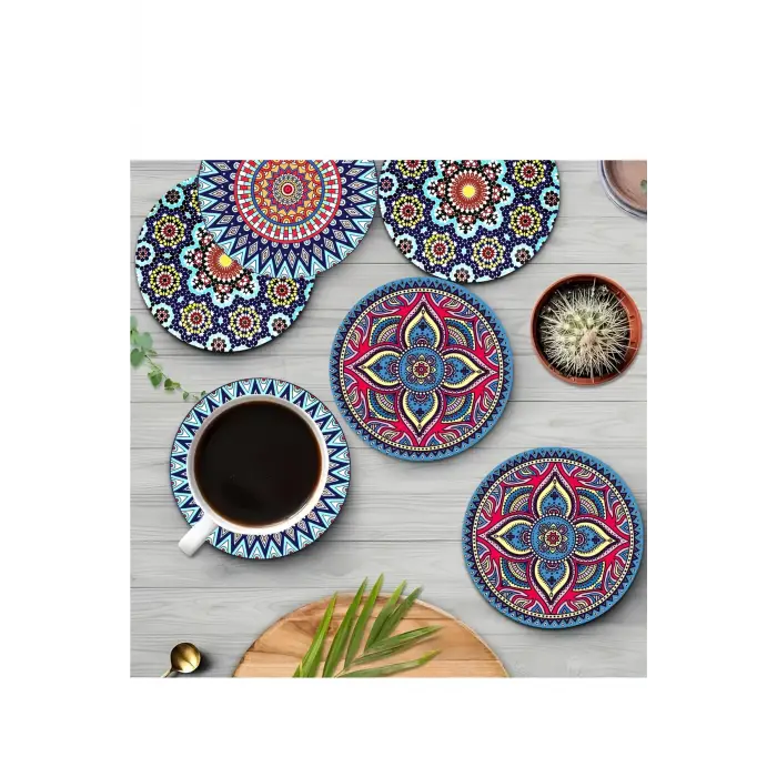 6lı Ahşap Bardak Altlığı BRD-009
