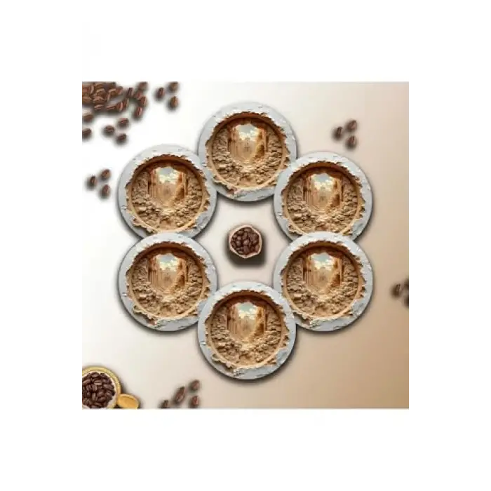 6lı Ahşap Bardak Altlığı BRD-011