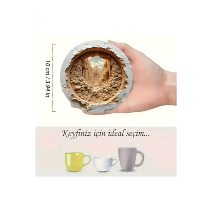 6lı Ahşap Bardak Altlığı Seti Brd-011