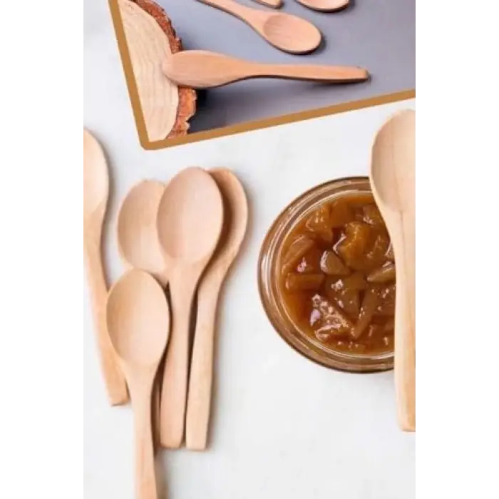 6lı Bambu Ölçü ve Baharat Kaşığı Seti, Çok Renkli, 17 cm