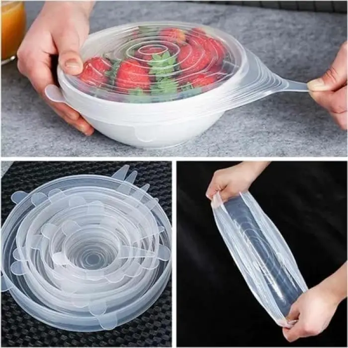 6lı elastik silikon streç kapak seti