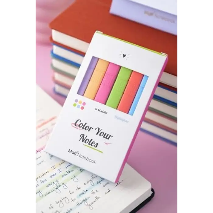6lı Highlighter Fosforlu Kalem Seti