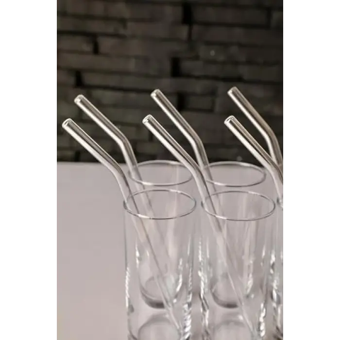 6lı Kavisli Cam Pipet Seti