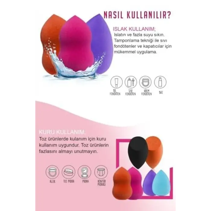 6lı Makyaj Sünger Seti