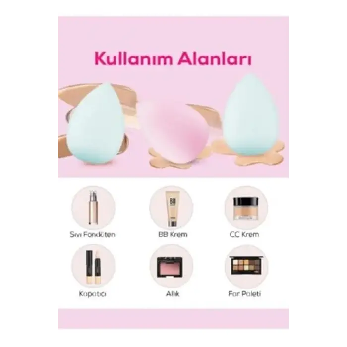 6lı Mavi Mini Makyaj Süngeri
