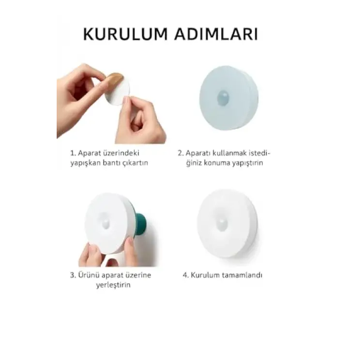 6lı Set Hareket Sensörlü Gece Lambası – USB Şarjlı 4000K Gün Işığı LED – Duvar, Dolap, Merdiven, Başucu için Akıllı Işık
