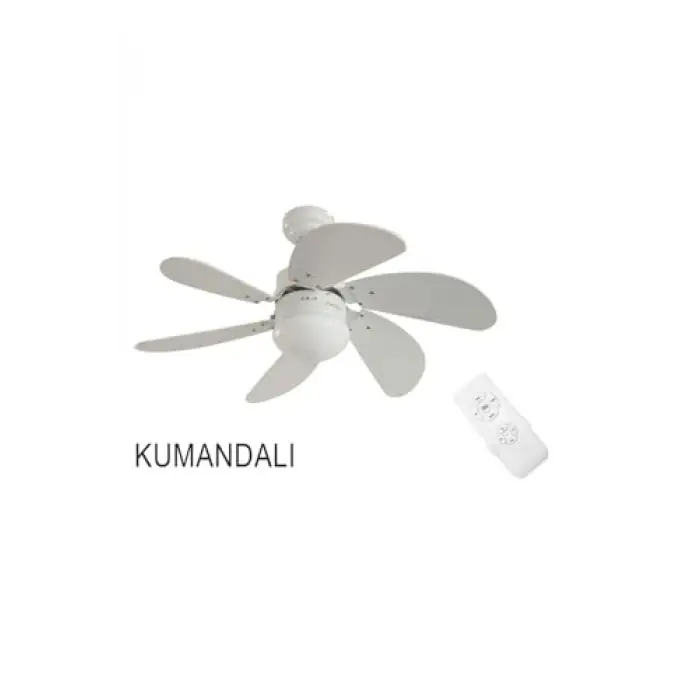 6 Mdf Kanatlı, Lambalı Tavan Vantilatörü Beyaz