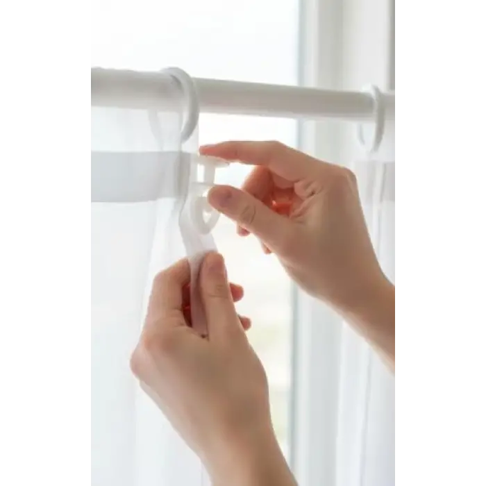 60 Adet Geçmeli Perde Korniş Düğmesi Plastik Perde Askı Klipsi Seti